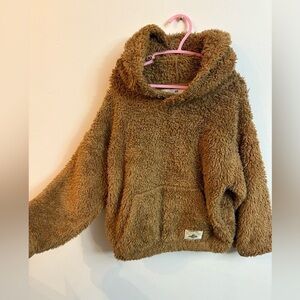 H&M Fuzzy Brown Kids Hoodie unisex 4-6 years